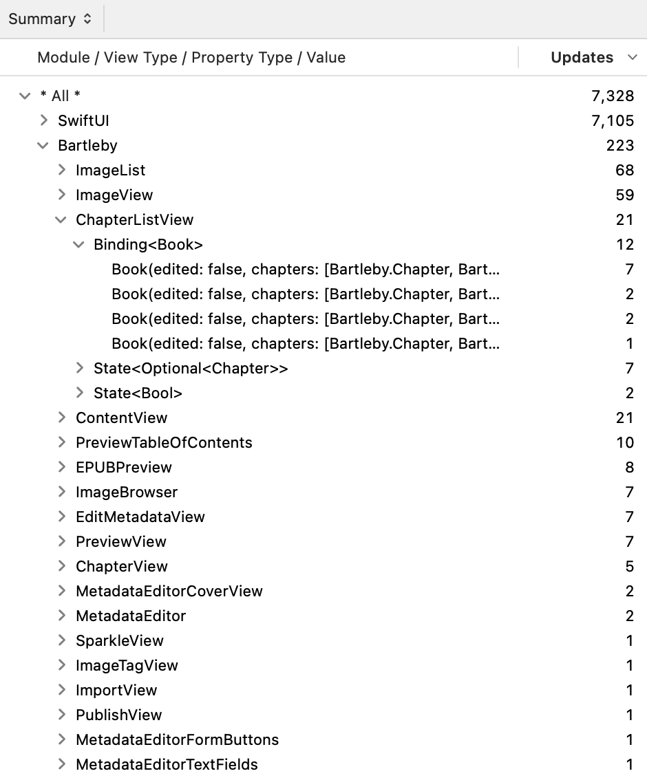 View property app stats