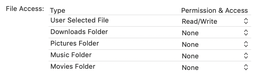 app sandbox file access