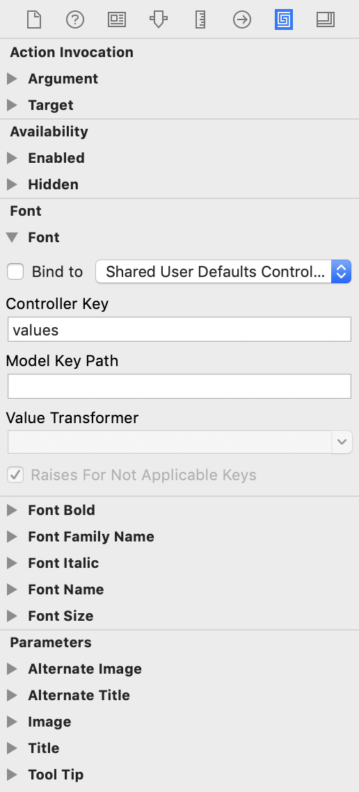 bindings inspector