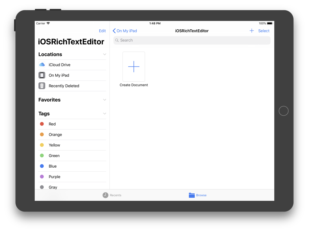 document browser for new project